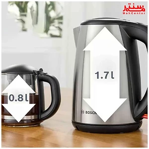 کتری و قوری بوش با ظرفیت‌های ۱.۷ و ۰.۸ لیتر، مناسب برای تهیه چای و آب‌جوش.